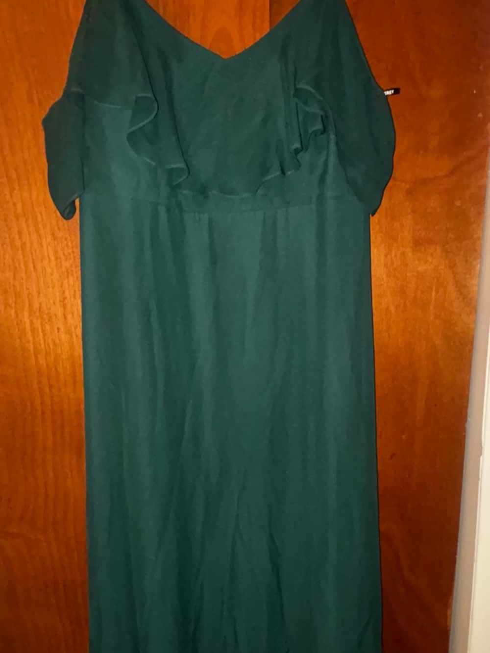 Birdy Grey Forest Green Off-Shoulder Maxi Dress
